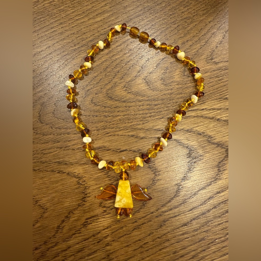 Amber necklace for kids